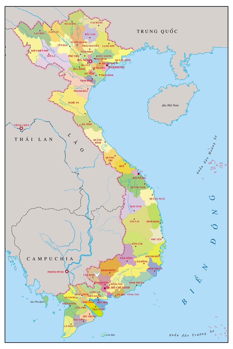 Bản đồ Việt Nam và bản đồ hành chính mới nhất của 63 tỉnh thành